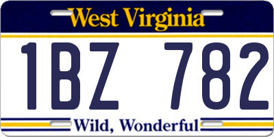 WV license plate 1BZ782