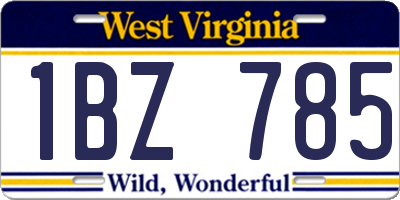 WV license plate 1BZ785