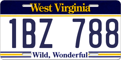 WV license plate 1BZ788