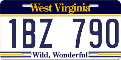 WV license plate 1BZ790