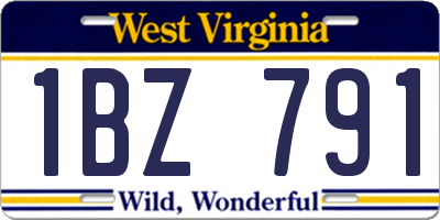 WV license plate 1BZ791