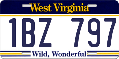 WV license plate 1BZ797