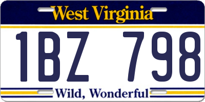 WV license plate 1BZ798