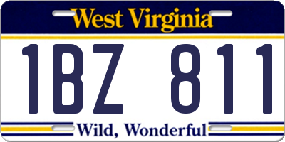WV license plate 1BZ811
