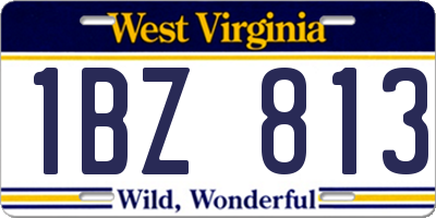 WV license plate 1BZ813
