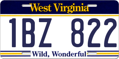 WV license plate 1BZ822