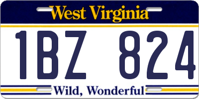 WV license plate 1BZ824