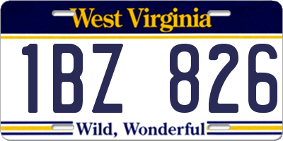 WV license plate 1BZ826