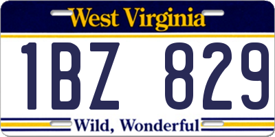 WV license plate 1BZ829