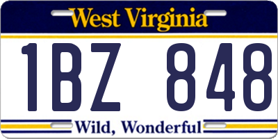 WV license plate 1BZ848