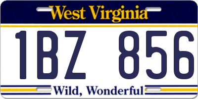 WV license plate 1BZ856