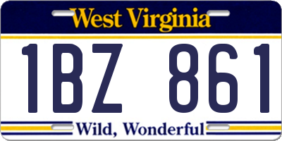 WV license plate 1BZ861