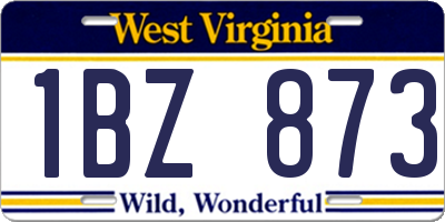 WV license plate 1BZ873