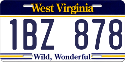 WV license plate 1BZ878
