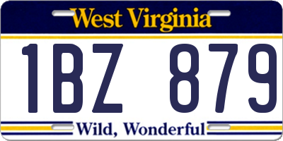 WV license plate 1BZ879