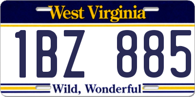 WV license plate 1BZ885