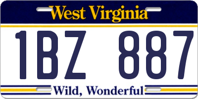 WV license plate 1BZ887
