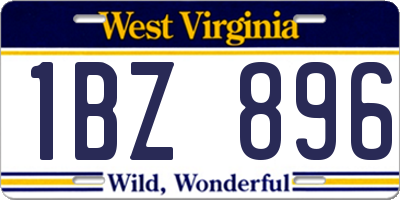 WV license plate 1BZ896