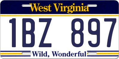 WV license plate 1BZ897