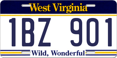 WV license plate 1BZ901