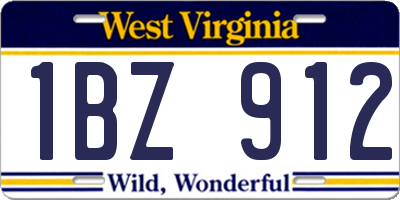 WV license plate 1BZ912