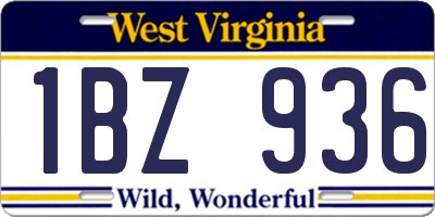 WV license plate 1BZ936