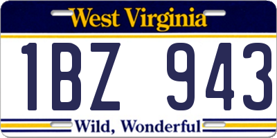 WV license plate 1BZ943