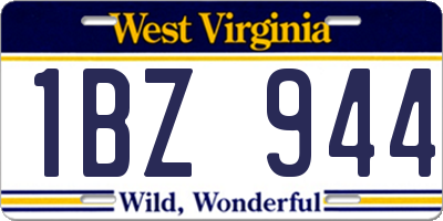 WV license plate 1BZ944