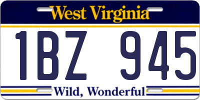 WV license plate 1BZ945