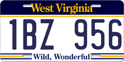 WV license plate 1BZ956