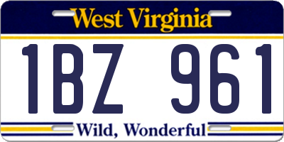 WV license plate 1BZ961