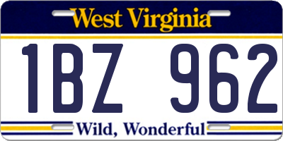 WV license plate 1BZ962