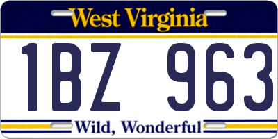 WV license plate 1BZ963