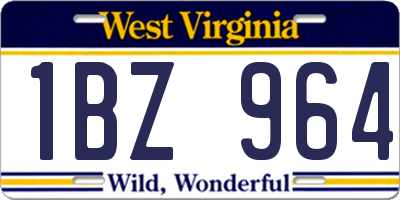 WV license plate 1BZ964