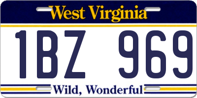 WV license plate 1BZ969
