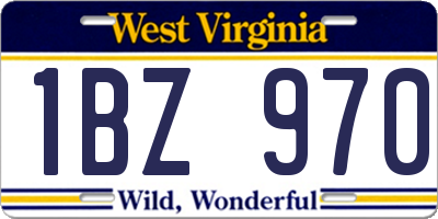 WV license plate 1BZ970