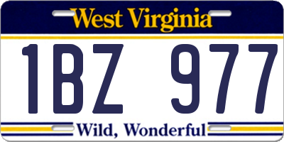 WV license plate 1BZ977