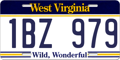 WV license plate 1BZ979