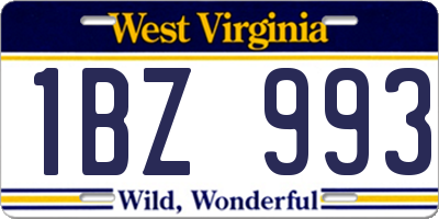WV license plate 1BZ993