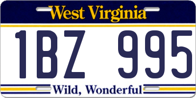 WV license plate 1BZ995