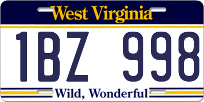 WV license plate 1BZ998
