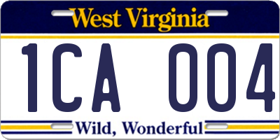 WV license plate 1CA004