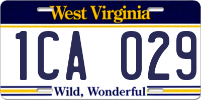 WV license plate 1CA029