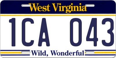 WV license plate 1CA043