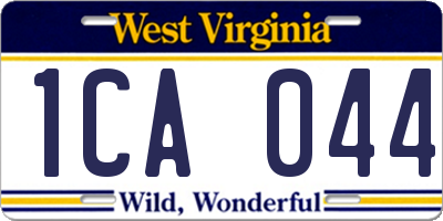 WV license plate 1CA044