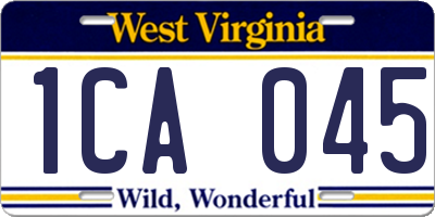 WV license plate 1CA045