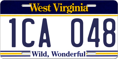 WV license plate 1CA048