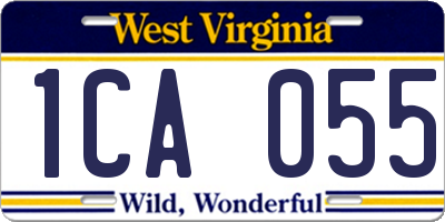 WV license plate 1CA055
