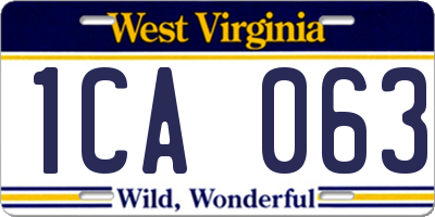 WV license plate 1CA063
