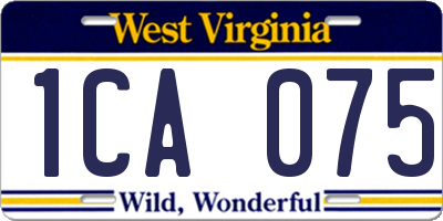 WV license plate 1CA075